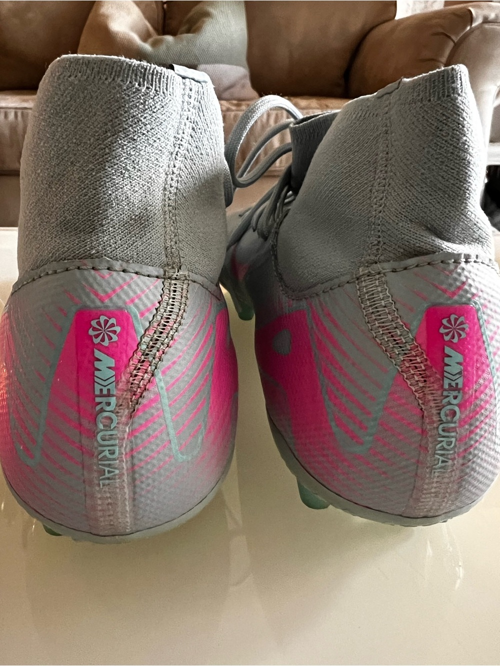 NIKE Zoom Mercurial Superfly 10 Academy AG Soccer Cleats Blue Pink - Picture 8 of 15